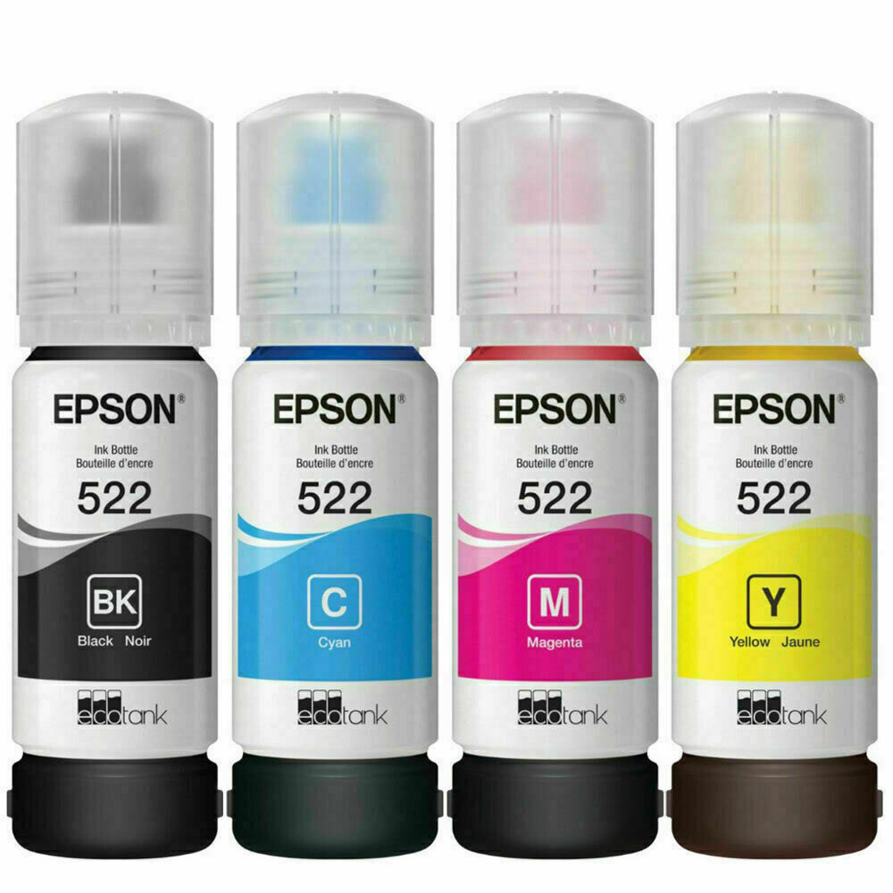 4 bottle Genuine refill ink for Epson 522 ET-2720 ET-4700