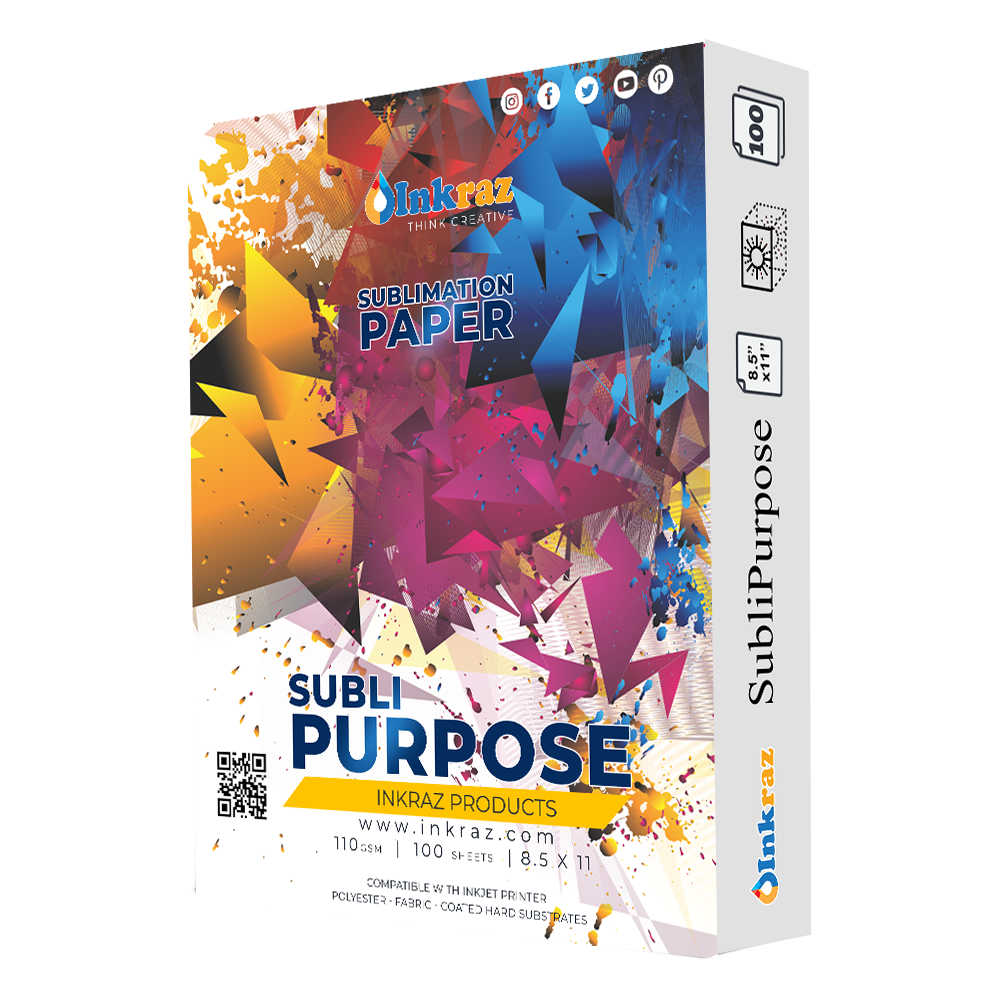 Dye Sublimation Transfer Paper SUBLIPAPER 100 Sheets 8.5”x11” – INKRAZ